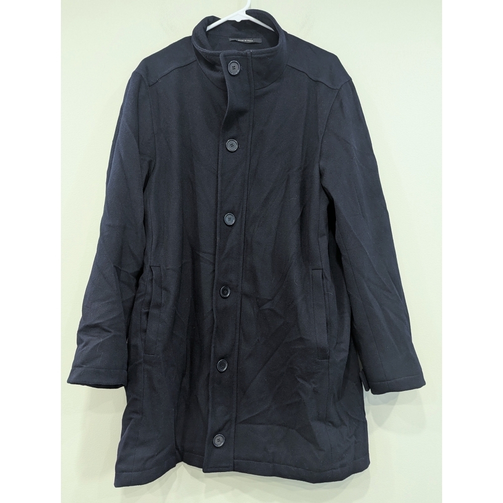 Ing Loro Piana H. Stockton Atlanta 100% Virgin Wool Navy Blue Coat Size 46R
